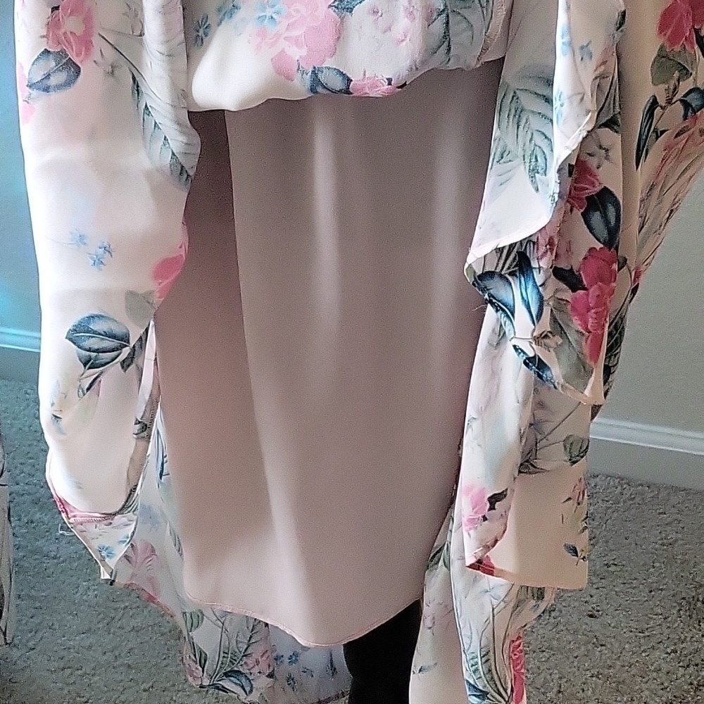 💚HP💚Parker 100% Silk Floral Ruffle Tank Midi Dress - Picture 4 of 9